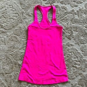 Lululemon neon pink racer back athletic tank top size 2
